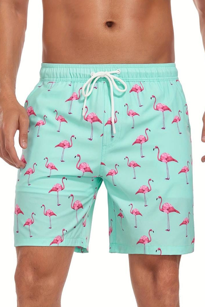 Nicolás | Bañador Shorts Hombre Estampado Flamencos Cintura Elástica
