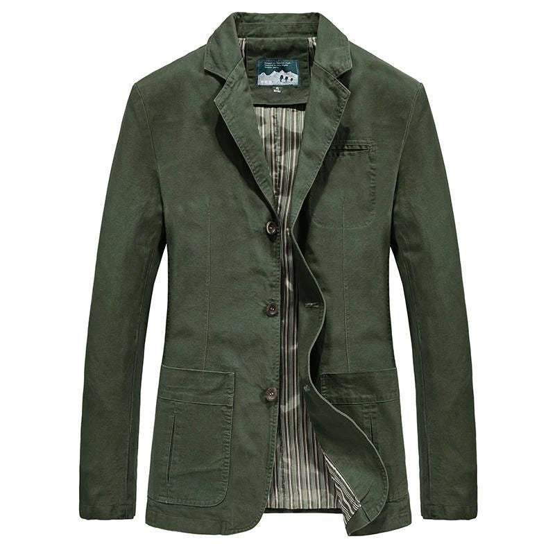 Nicolás | Blazer Hombre de Algodón Cuello Solapa Tres Botones
