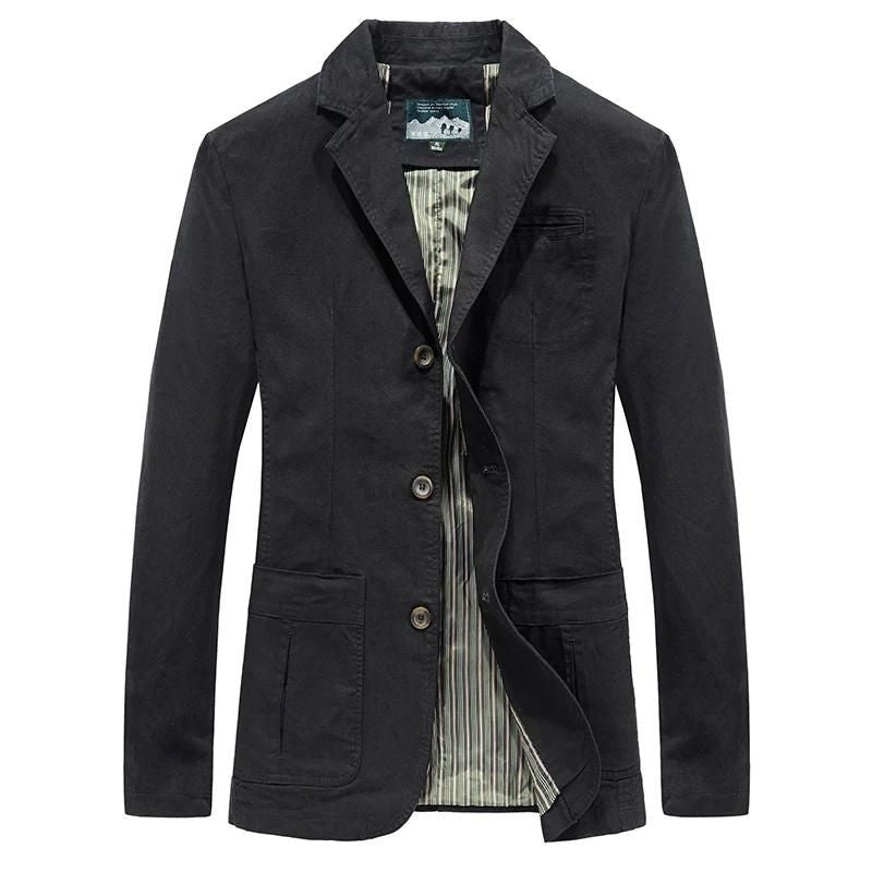 Nicolás | Blazer Hombre de Algodón Cuello Solapa Tres Botones