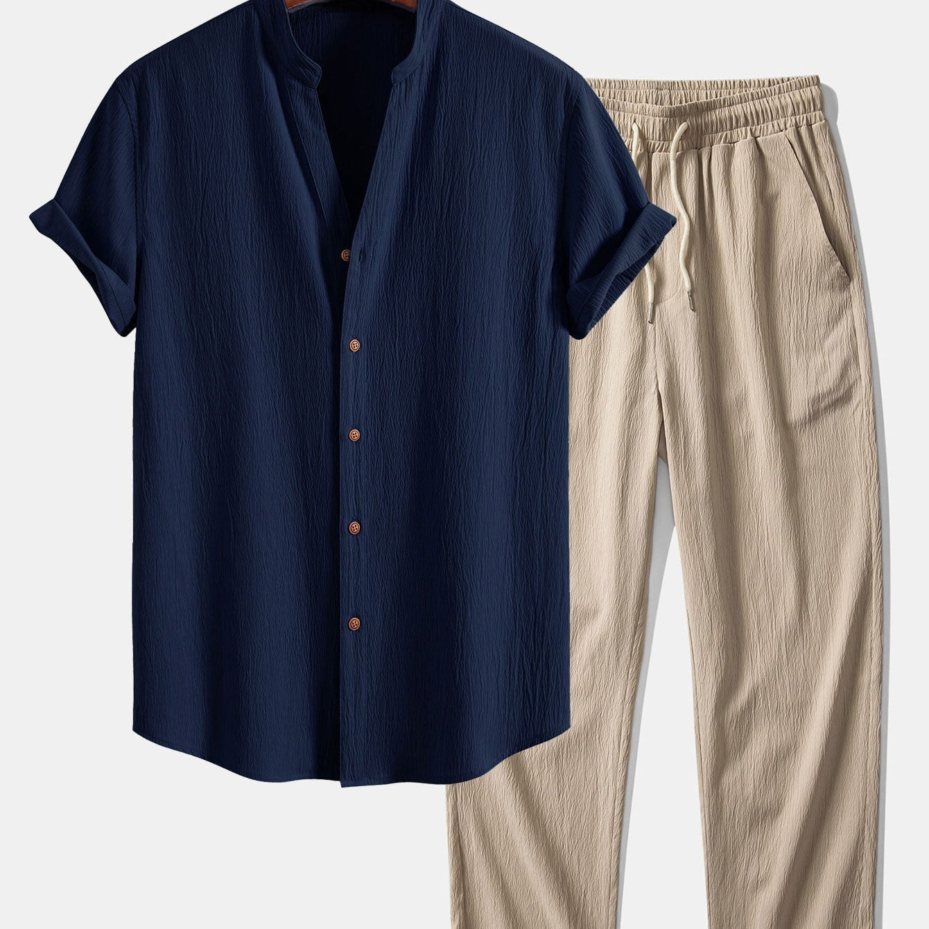 Nicolás | Conjunto Casual de Lino Hombre Camisa Manga Corta