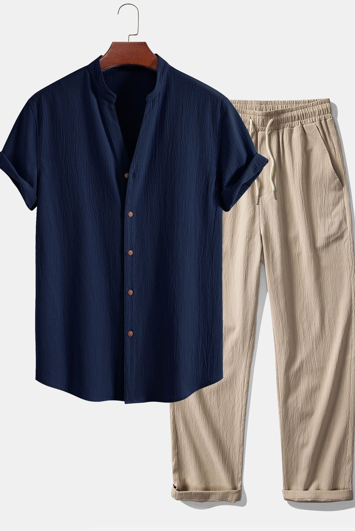 Nicolás | Conjunto Casual de Lino Hombre Camisa Manga Corta