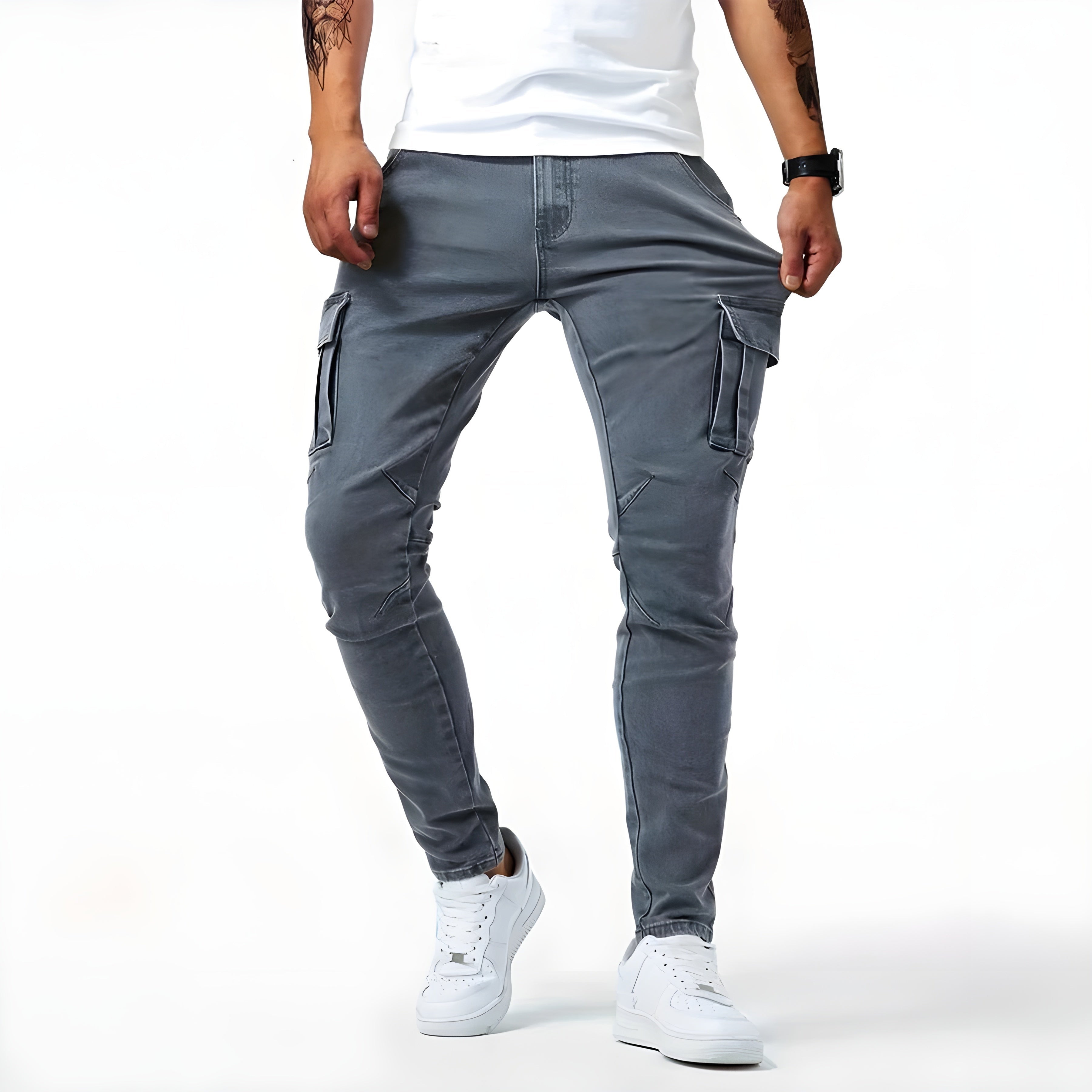 Nicolás | Pantalón Cargo Slim Fit Hombre Múltiples Bolsillos