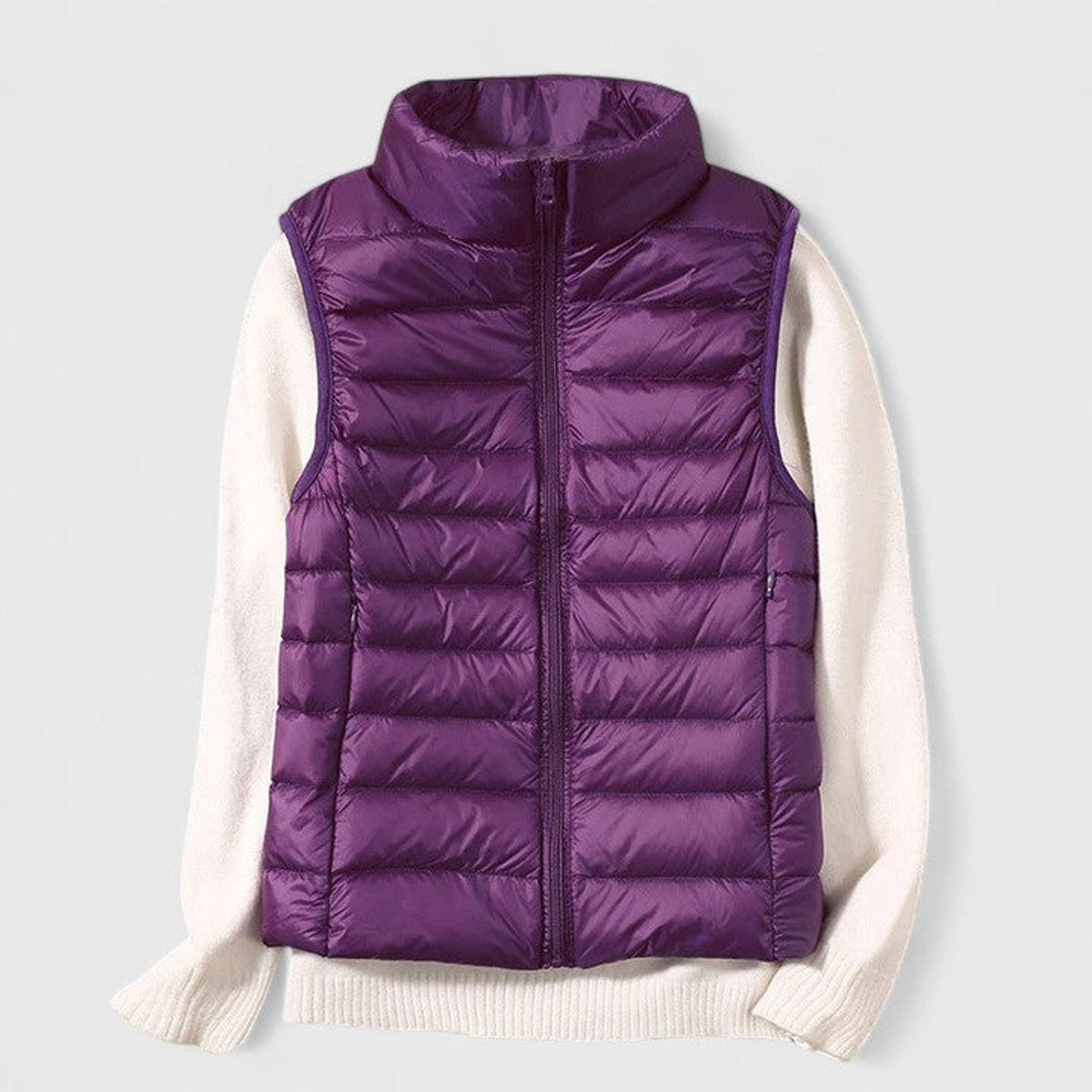 Noelia | Chaleco Acolchado Ligero Mujer Cuello Alto Cremallera