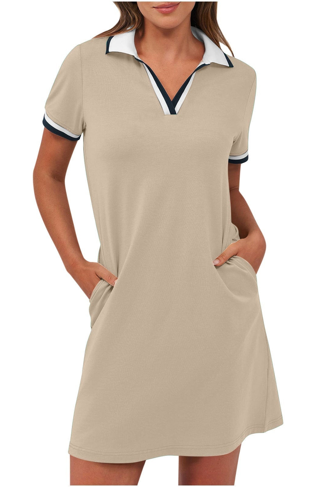 Noelia | Vestido Corto Deportivo Polo Mujer Manga Corta Bolsillos