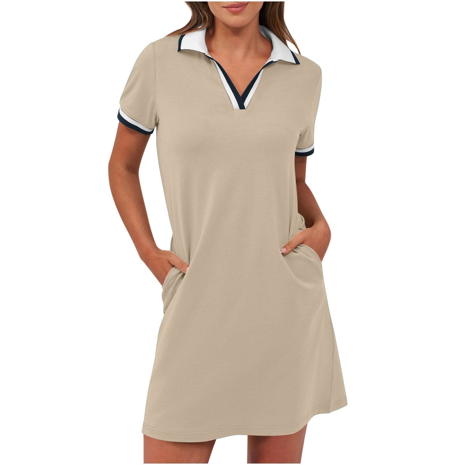Noelia | Vestido Corto Deportivo Polo Mujer Manga Corta Bolsillos