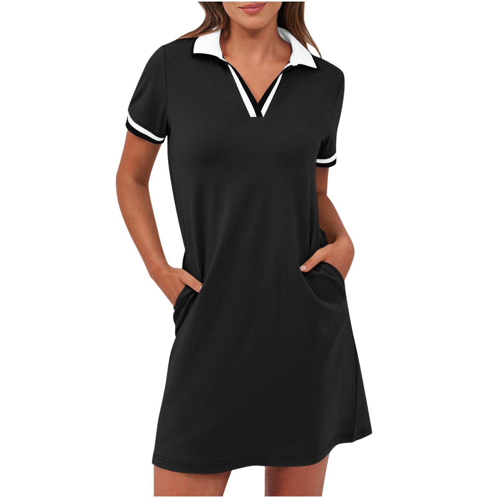 Noelia | Vestido Corto Deportivo Polo Mujer Manga Corta Bolsillos