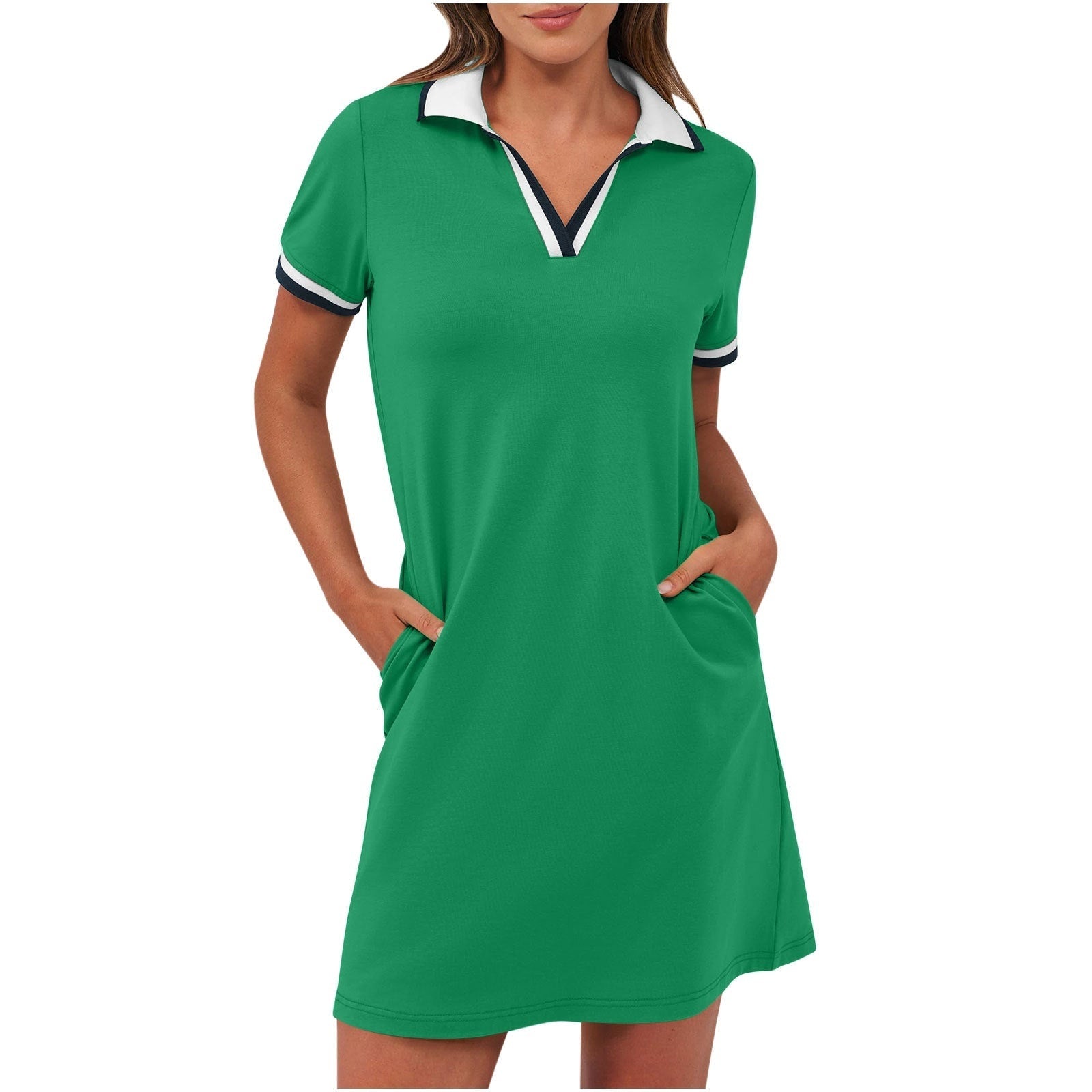Noelia | Vestido Corto Deportivo Polo Mujer Manga Corta Bolsillos