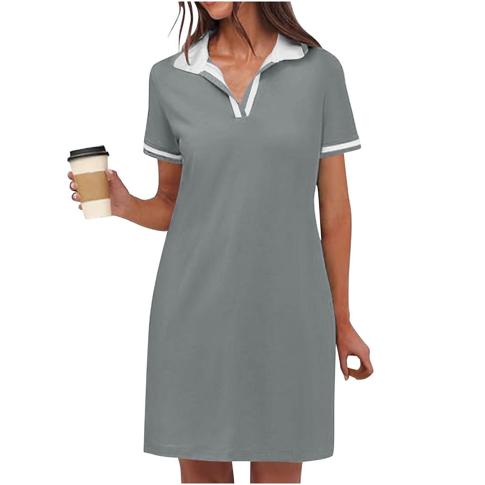 Noelia | Vestido Corto Deportivo Polo Mujer Manga Corta Bolsillos