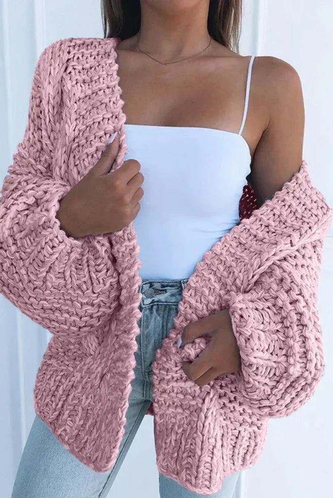 Nuria | Cárdigan de Punto Grueso Oversize Mujer Manga Larga