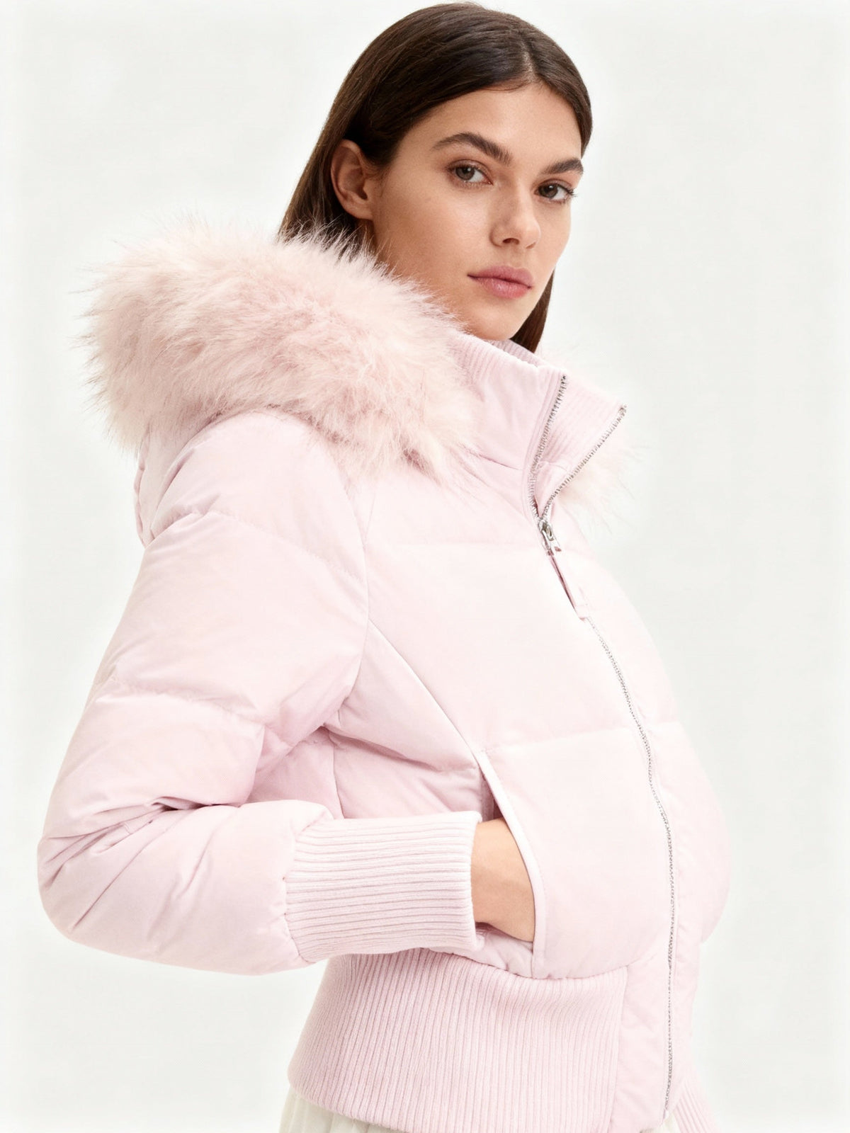 Nuria | Chaqueta de Plumas Mujer con Capucha Piel Sintética
