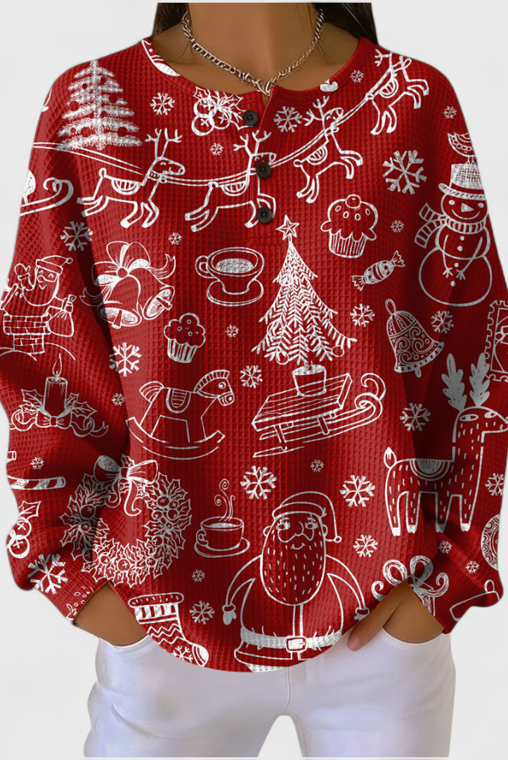 Nuria | Sudadera Navideña de Manga Larga Mujer Estampado Navidad