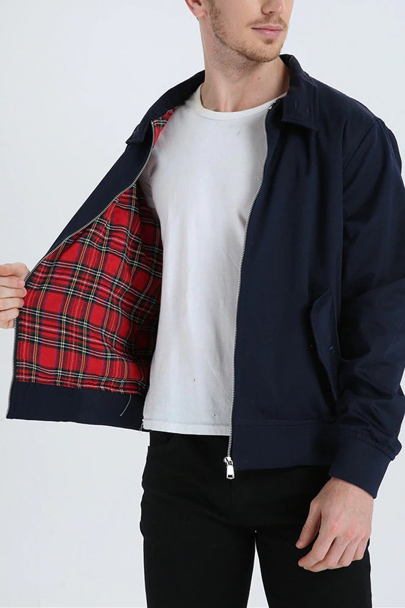 Oriol | Chaqueta Harrington Hombre Forro Tartán Cremallera