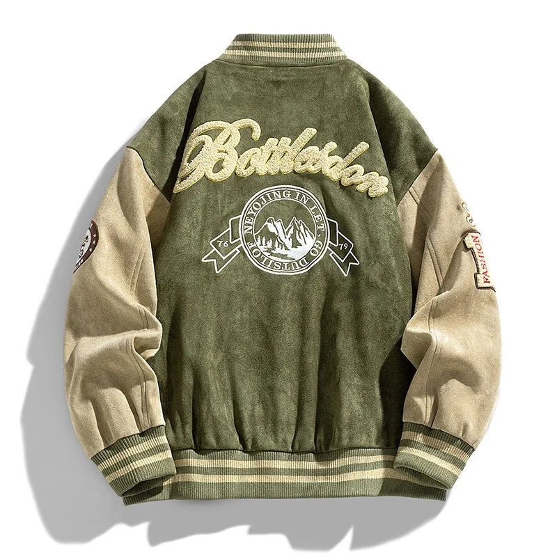 Oriol | Varsity Jacket Hombre Parches Bordados Botones