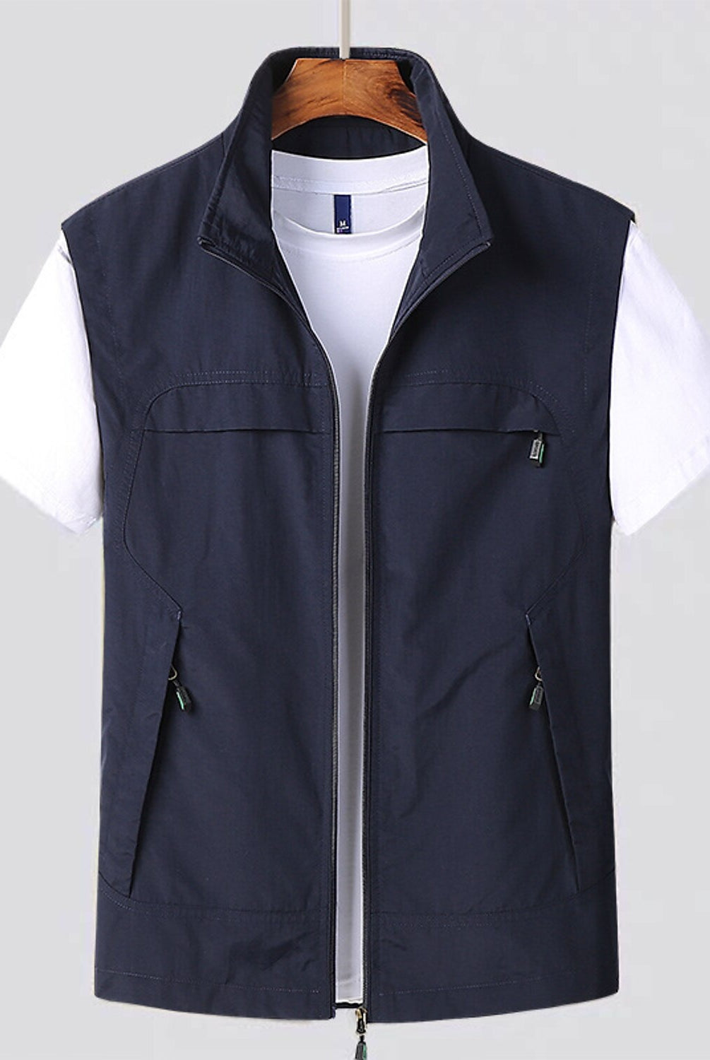 Óscar | Gilet Ligero Hombre Cuello Alto Bolsillos con Cremallera