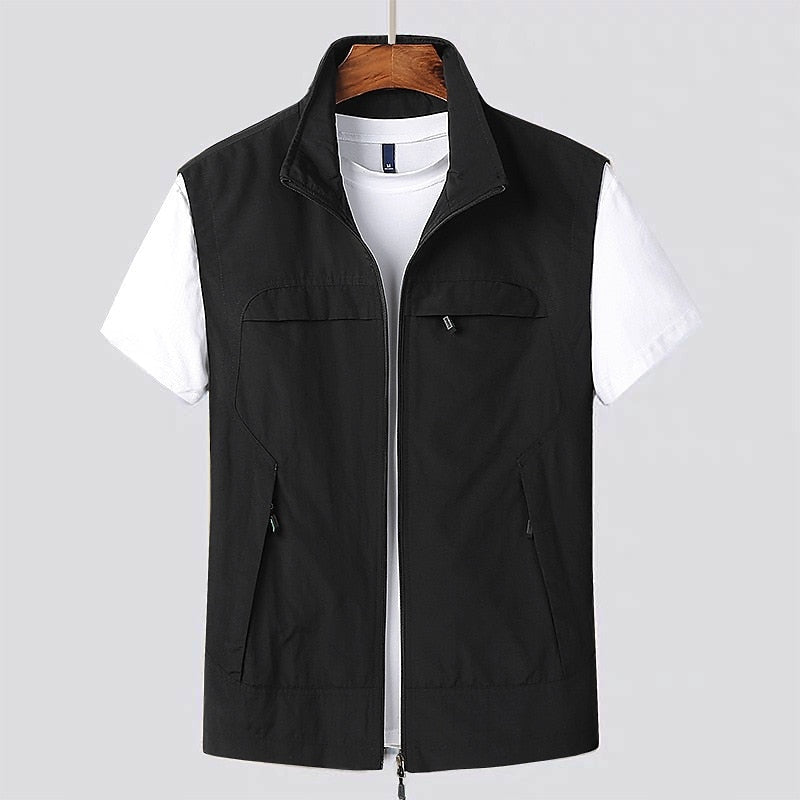 Óscar | Gilet Ligero Hombre Cuello Alto Bolsillos con Cremallera