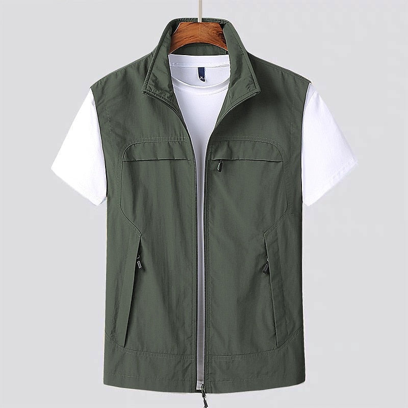 Óscar | Gilet Ligero Hombre Cuello Alto Bolsillos con Cremallera