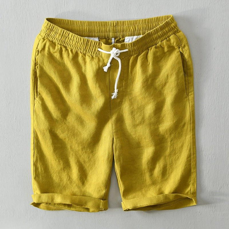 Óscar | Pantalón Corto de Lino Hombre Cintura Ajustable