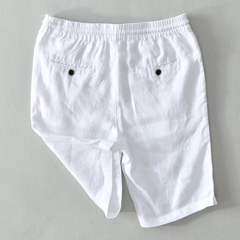 Óscar | Pantalón Corto de Lino Hombre Cintura Ajustable