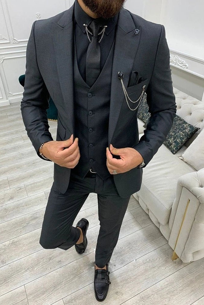 Óscar | Traje de Tres Piezas con Chaleco Hombre Moderno