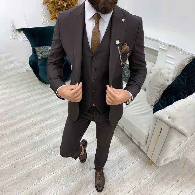 Óscar | Traje de Tres Piezas con Chaleco Hombre Moderno
