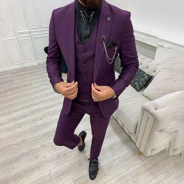 Óscar | Traje de Tres Piezas con Chaleco Hombre Moderno
