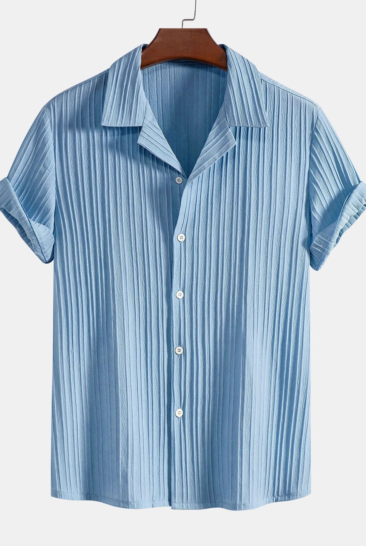 Pablo | Camisa de Algodón de Manga Corta Hombre Texturizada