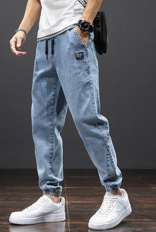 Pablo | Jogger Vaquero Baggy Hombre Cintura Elástica Tobillo Ajustado