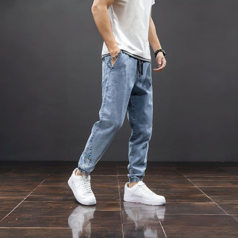 Pablo | Jogger Vaquero Baggy Hombre Cintura Elástica Tobillo Ajustado