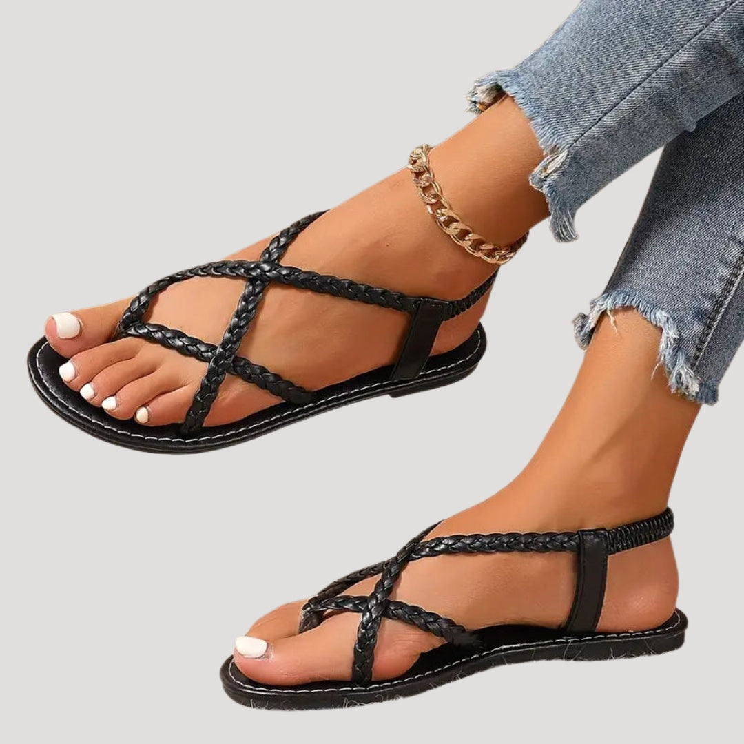 Paloma | Sandalias Planas Trenzadas Romanas Mujer