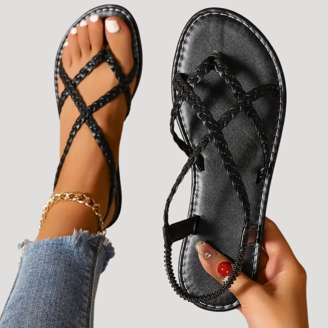 Paloma | Sandalias Planas Trenzadas Romanas Mujer