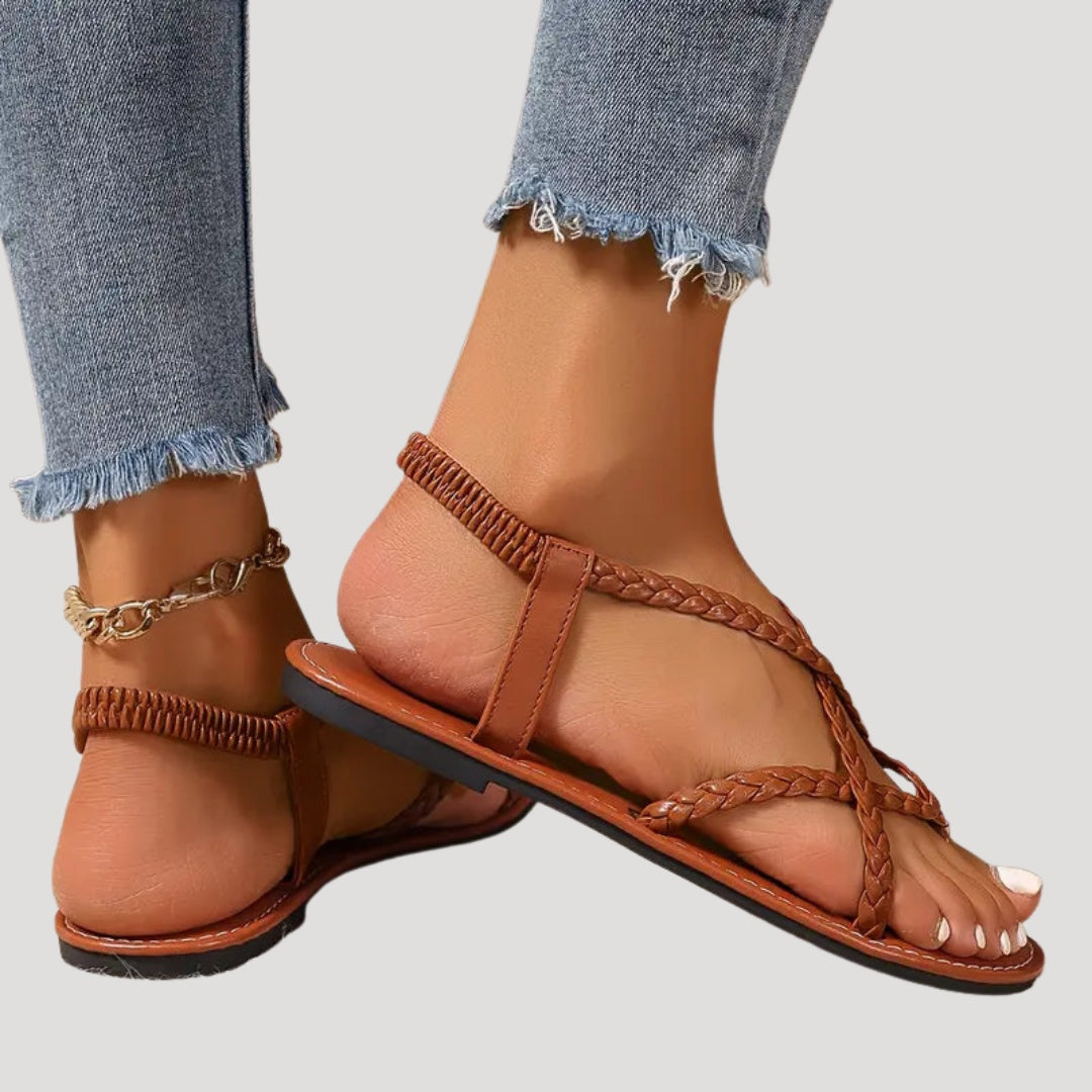 Paloma | Sandalias Planas Trenzadas Romanas Mujer