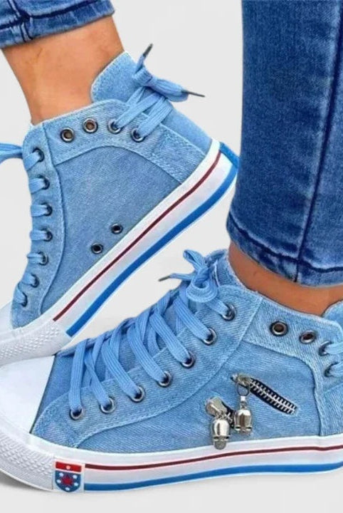 Paloma | Zapatillas Altas de Lona Mujer Cordones