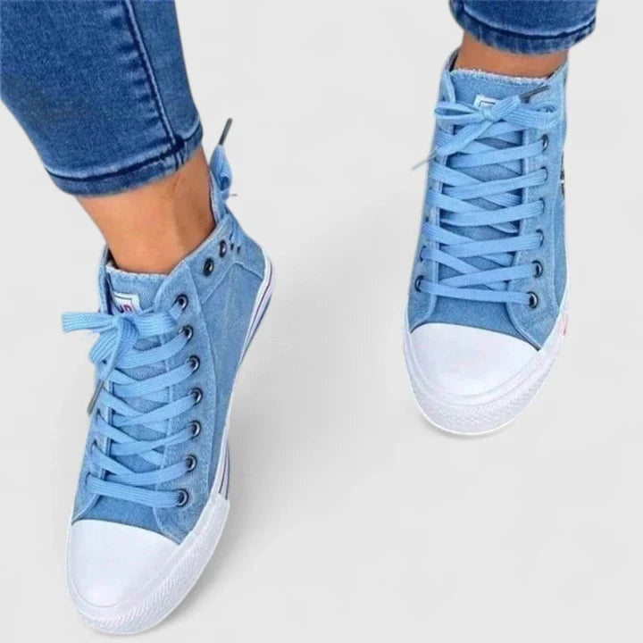 Paloma | Zapatillas Altas de Lona Mujer Cordones