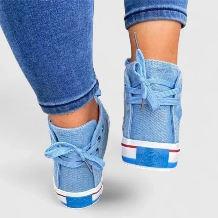 Paloma | Zapatillas Altas de Lona Mujer Cordones