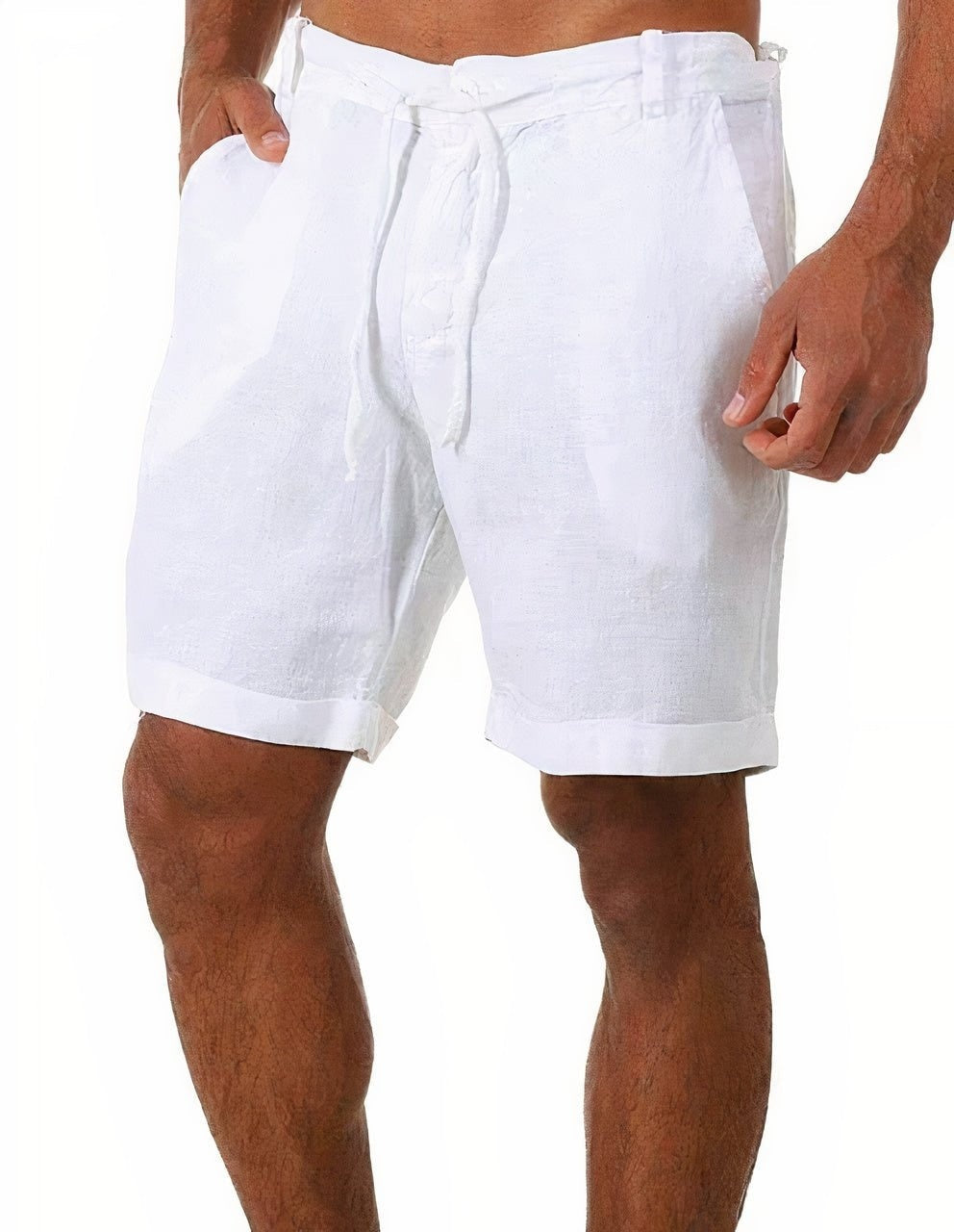Pantalón Corto de Lino Hombre Cintura Elástica