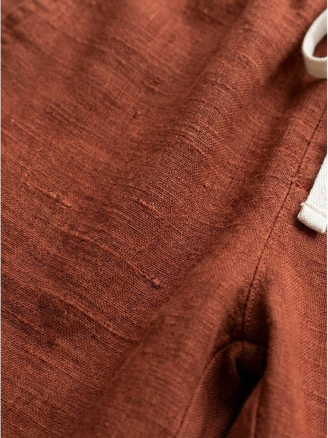 Pantalón de Lino con Cordón Mujer Tobillos