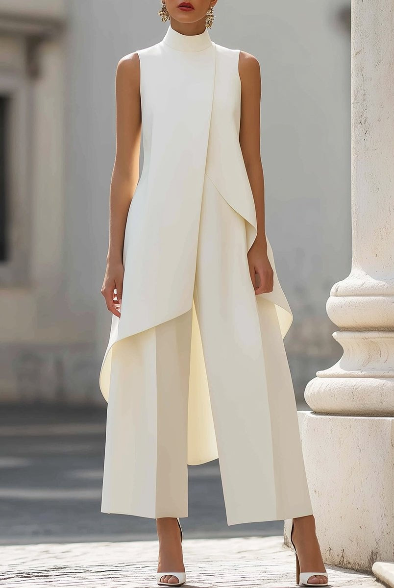 Pilar | Conjunto Elegante de Cuello Alto Asimétrico Mujer