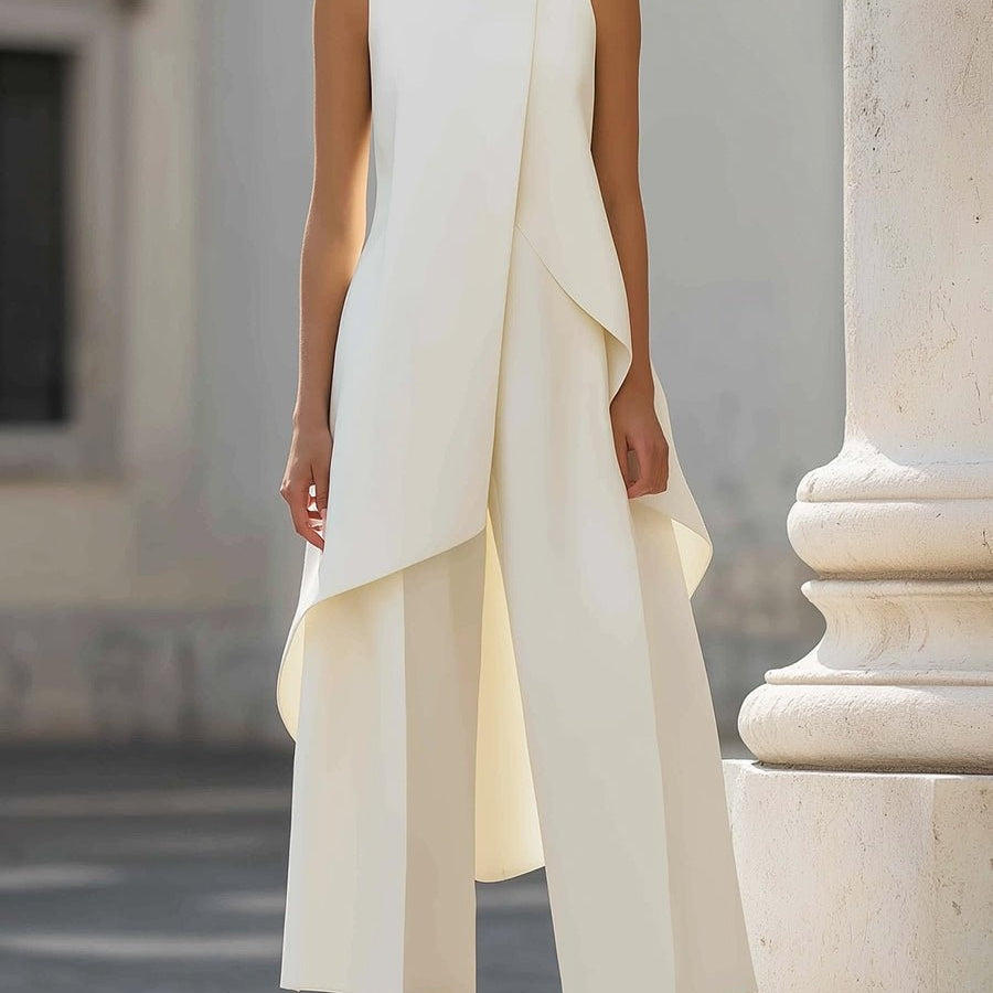 Pilar | Conjunto Elegante de Cuello Alto Asimétrico Mujer
