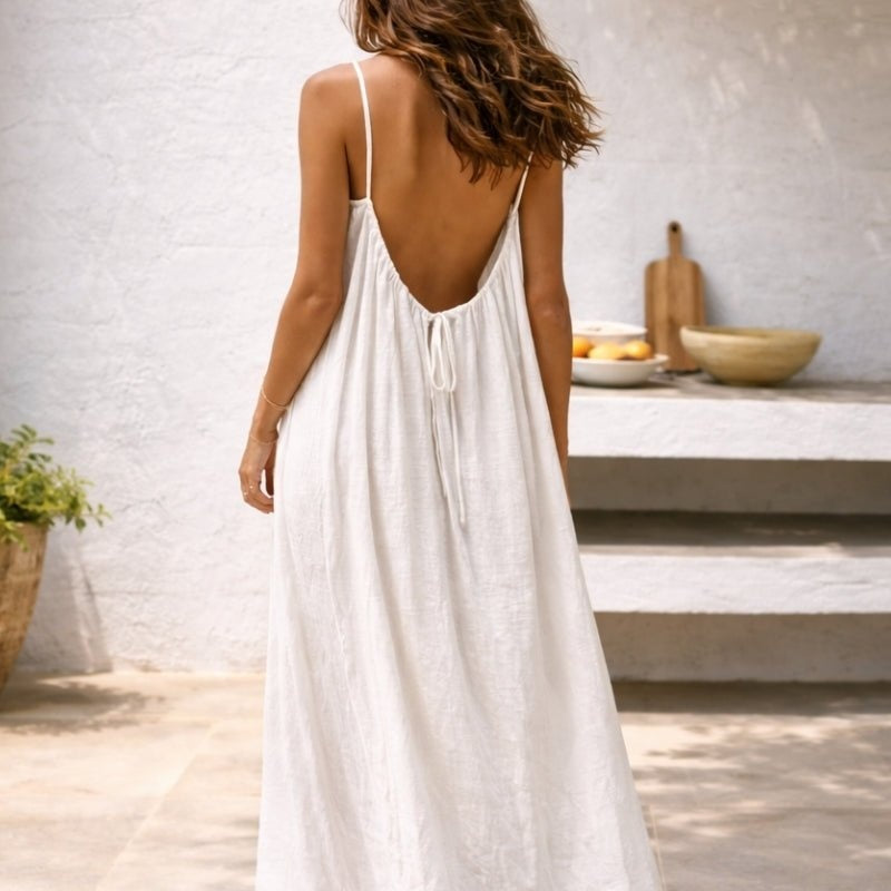 Pilar | Vestido de Novia Sencillo con Espalda Descubierta Mujer Tirantes