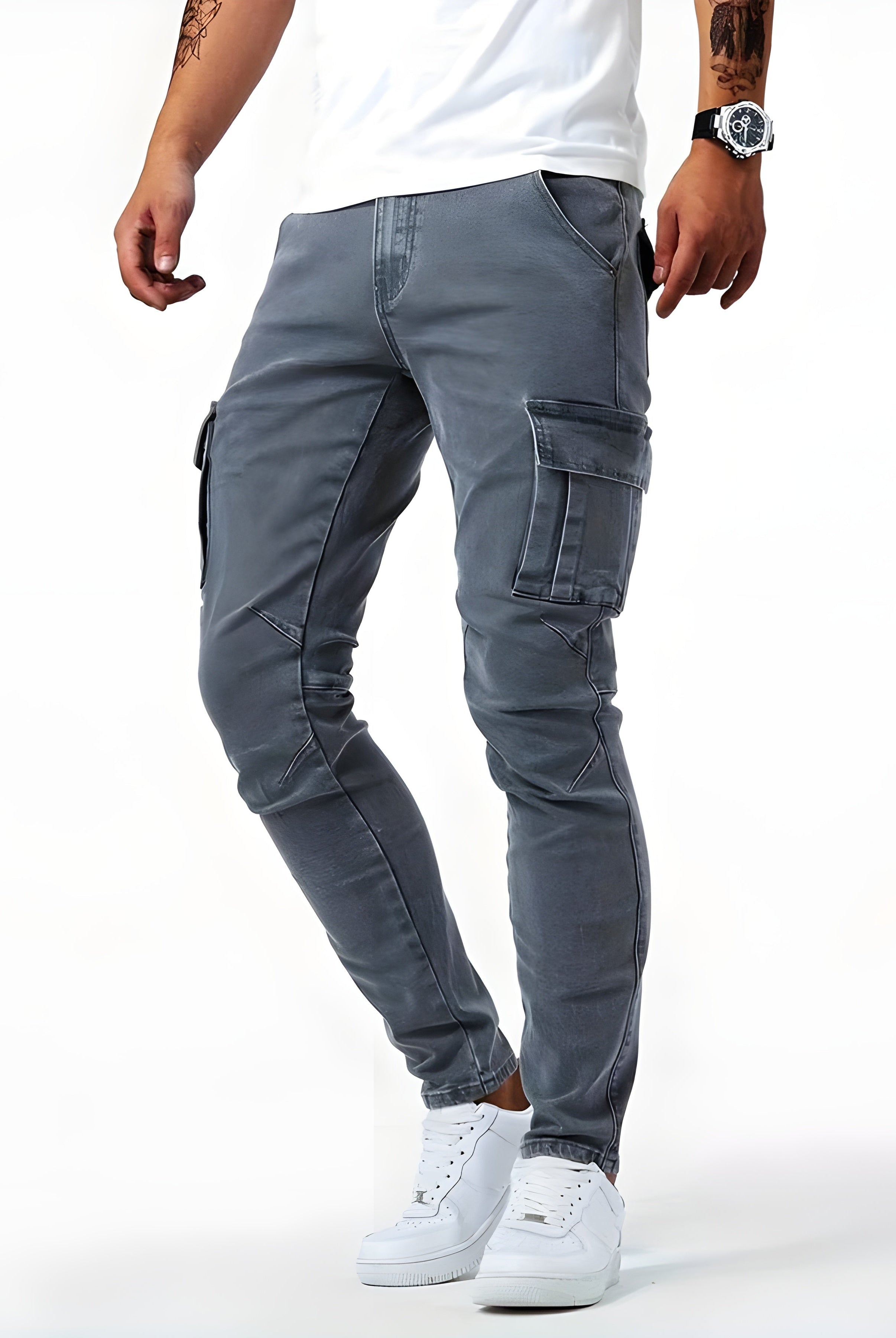 Pol | Cargo Pants Slim Hombre Multibolsillos