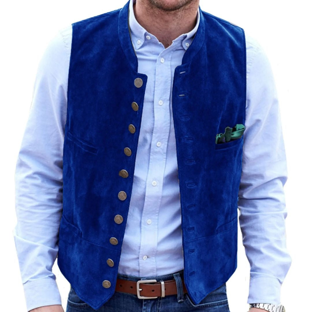 Pol | Chaleco de Ante Hombre Botones Estilo Tradicional
