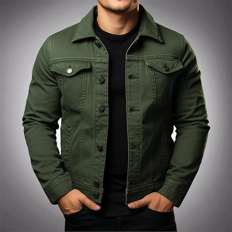 Pol | Chaqueta Vaquera de Algodón Hombre Cuello Solapa Botones