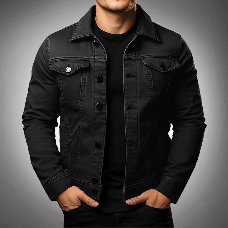 Pol | Chaqueta Vaquera de Algodón Hombre Cuello Solapa Botones