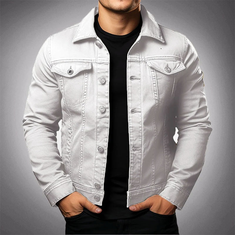 Pol | Chaqueta Vaquera de Algodón Hombre Cuello Solapa Botones