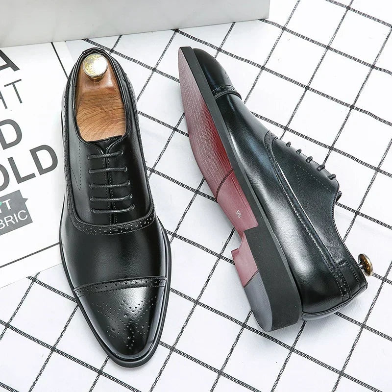 Rafael | Zapatos Oxford Brogue de Cuero Hombre Suela Distintiva