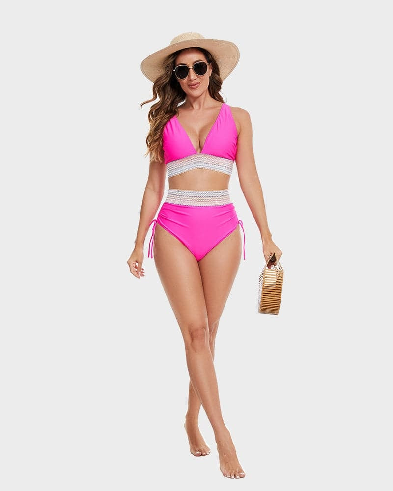 Raquel | Bikini de Cintura Alta Formador Mujer Escote V