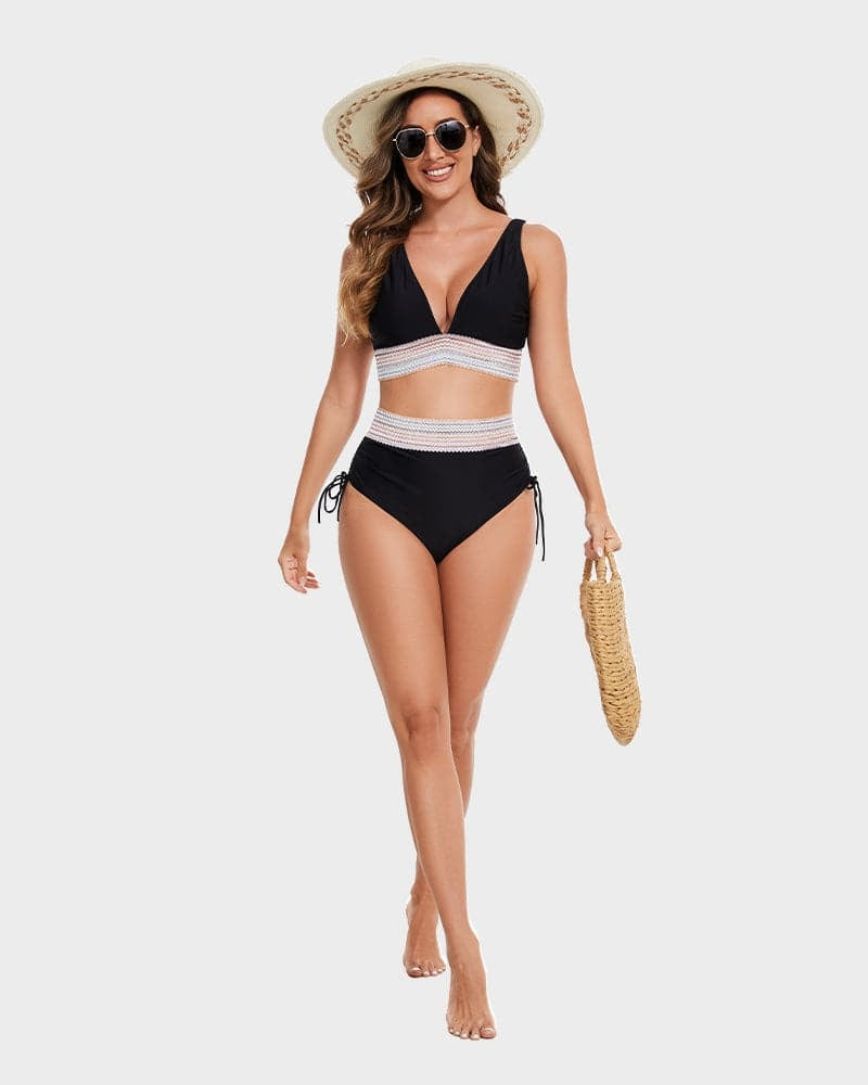 Raquel | Bikini de Cintura Alta Formador Mujer Escote V