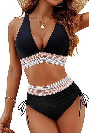 Raquel | Bikini de Cintura Alta Formador Mujer Escote V