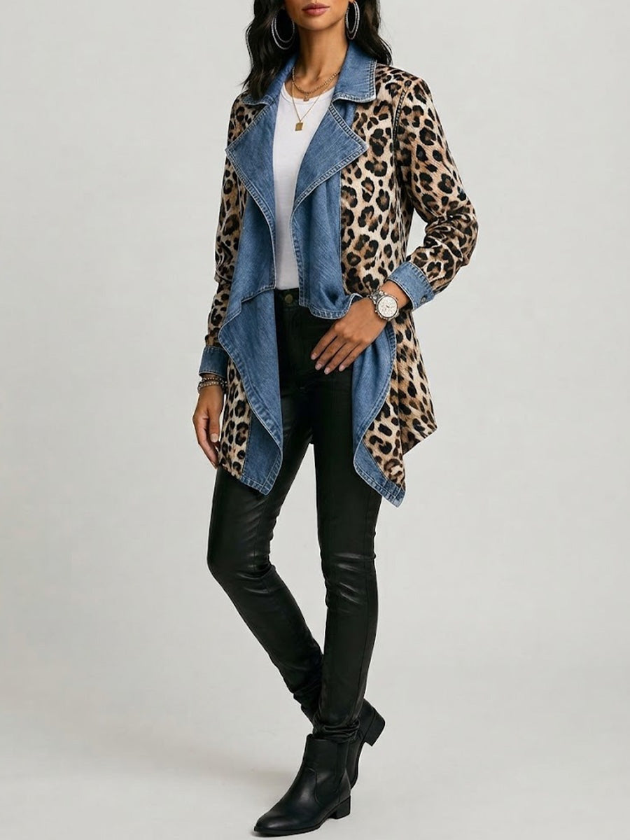 Raquel | Chaqueta Vaquera Estampado Animal Mujer Manga Larga Bolsillos