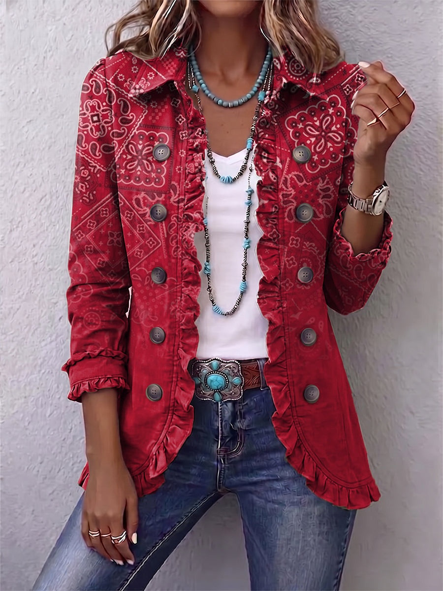 Raquel | Chaqueta Vaquera Estampado Animal Mujer Manga Larga Bolsillos